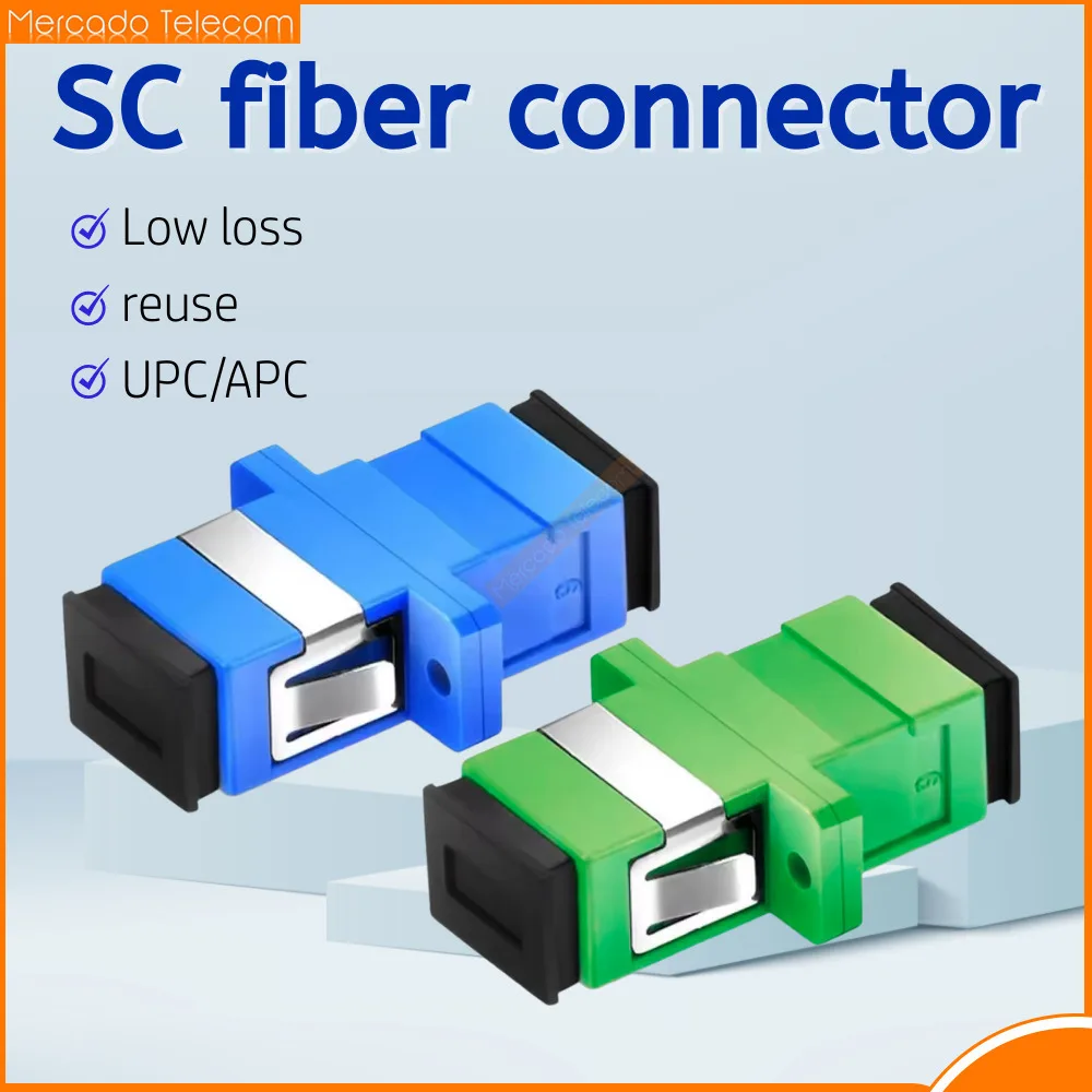 Acoplador Simplex de fibra óptica, adaptador de fibra óptica, conector SCUPC/SCAPC, brida Simplex monomodo, 10/25/50 Uds.