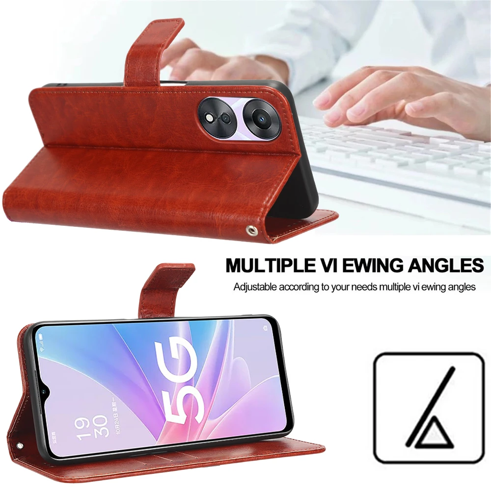 Funda de cuero con tapa para OnePlus Nord CE 5 CE5 5G, funda protectora, billetera con ranura para tarjetas y soporte - imagen 3