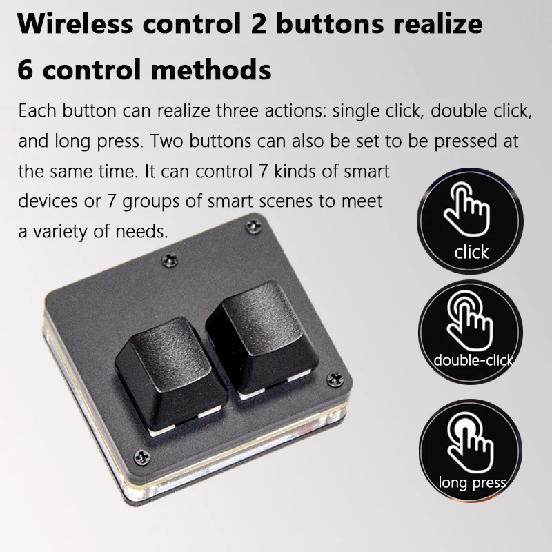 Interruptor inalámbrico de 2 teclas, centro de Control remoto, dispositivo inteligente multifunción para el hogar para aplicación Mijia - imagen 2