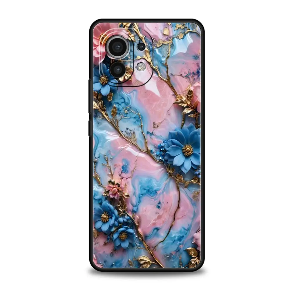 Funda de teléfono de mármol con flores para Xiaomi Mi 17 15T 15 14 14T 13T 12T Pro 12 13 Lite 5G 11T Poco X6 X7 X5 Pro, funda suave - imagen 4
