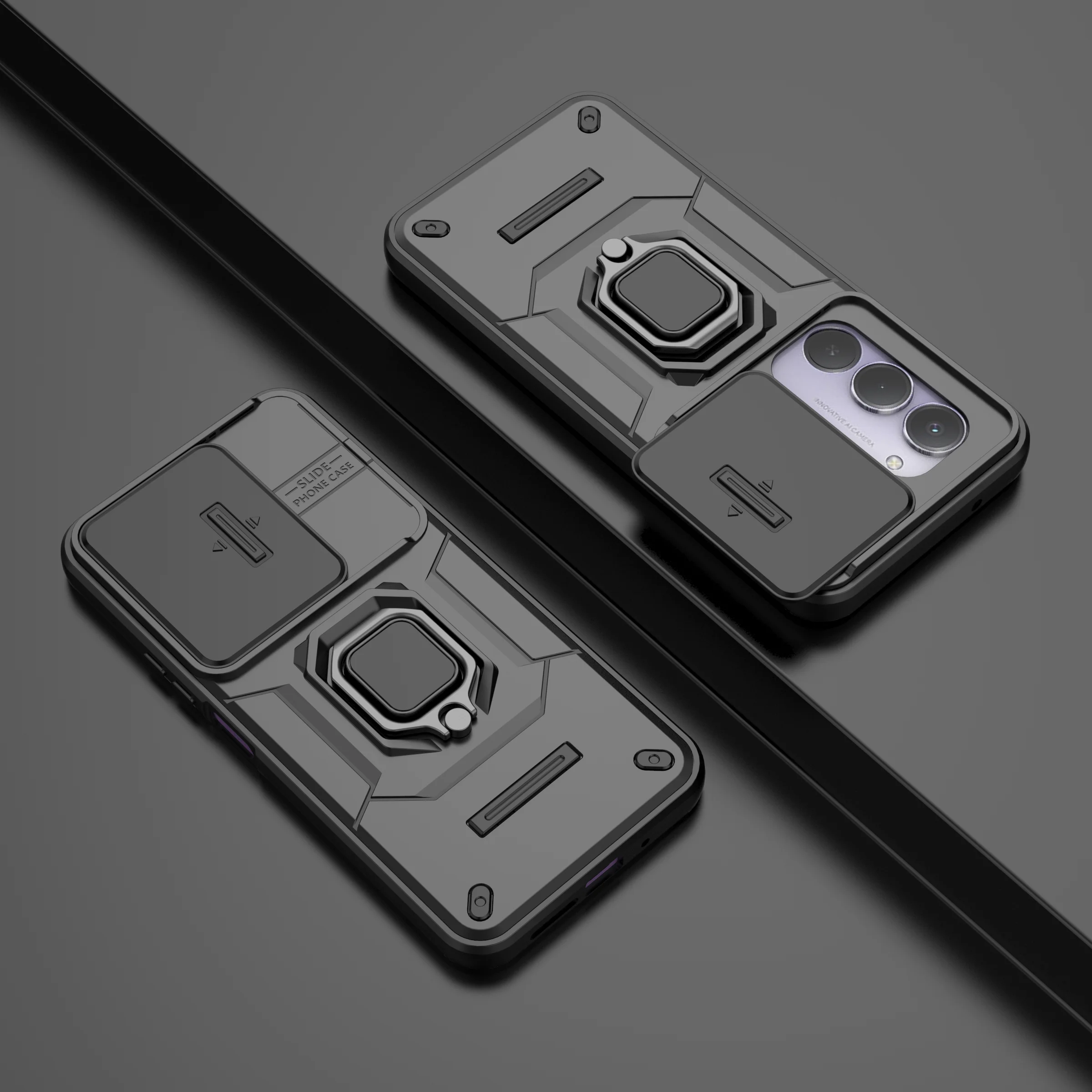 Para Redmi 15 Funda deslizante para ventanas Redmi 15 Funda Coque soporte de batalla Push Window Funda de teléfono a prueba de golpes Redmi 15 - imagen 5