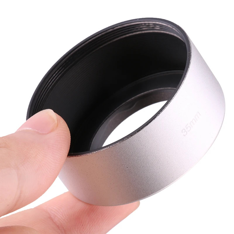 Parasol de lente de Metal estándar profesional, color negro y plateado, 35mm, para lente CCTV de 35mm f 1,7/lente de cámara CCTV f1.4 de 50mm - imagen 5