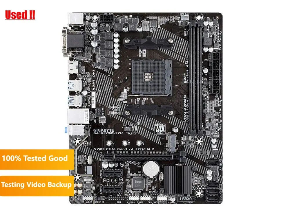 Gigabyte GA-A320M-S2H Original nueva placa base AMD Socket LGA 1151 DDR4 USB3.0 SATA3.0 VGA + DVI + HDMI - imagen 2