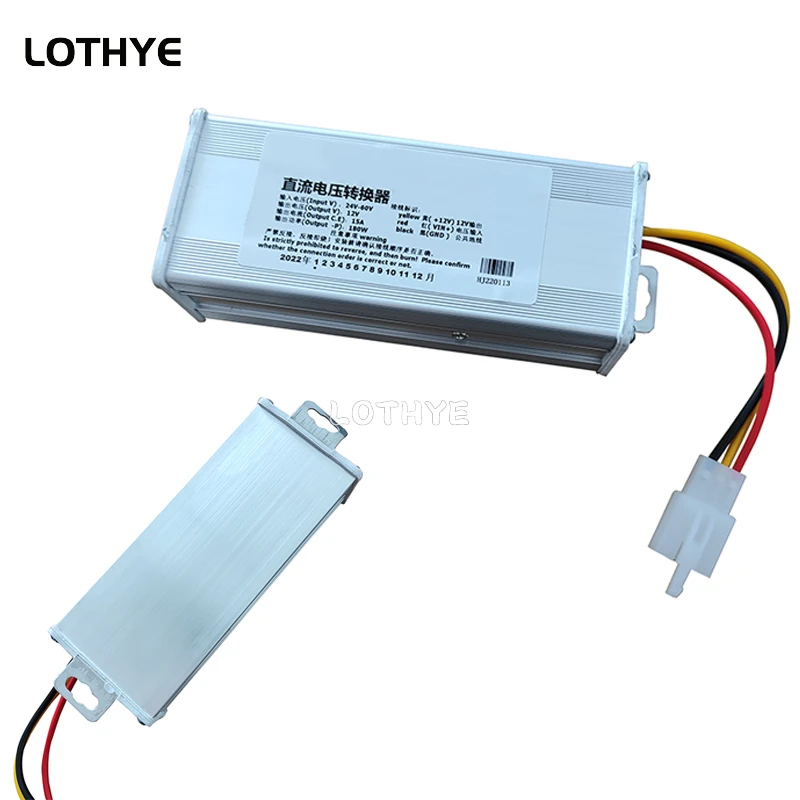 DC-DC-Convertidor de voltaje para vehículo eléctrico, convertidor de voltaje CC de 24V-60V, 36V-72V, 48V-120V a 12V, 15A, 180W