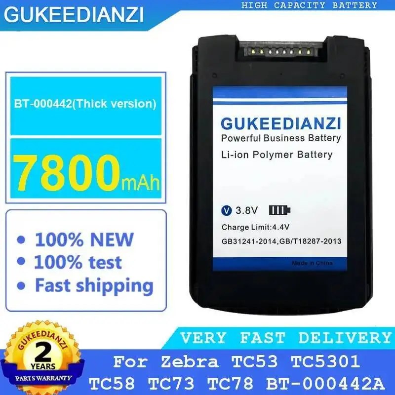 BT-000442 de la batería del escáner de código de barras versión gruesa 7800Mah para Zebra TC53 TC5301 TC58 TC73 TC78 BT-000442A