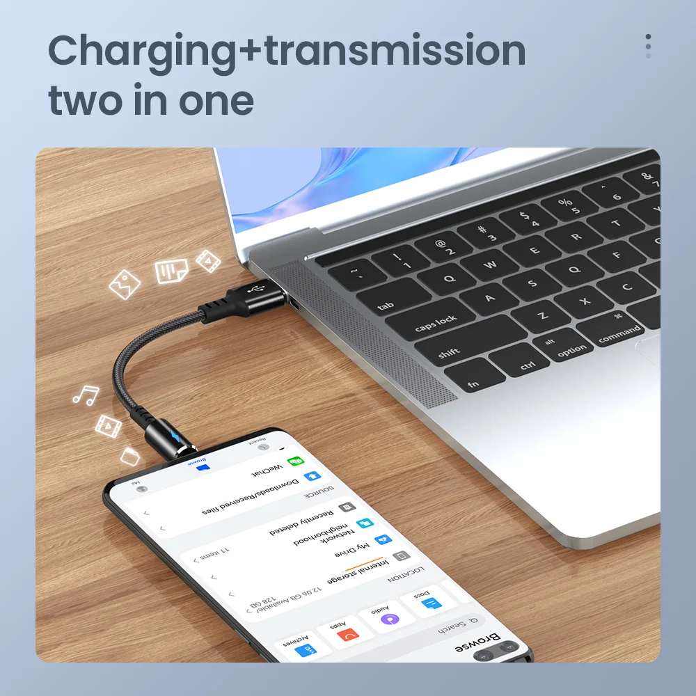 Cable USB tipo C Ultra corto de 25cm, Cable de carga rápida para Samsung, USB A tipo C, Cable de datos Micro USB para Huawei Xiaom POCO - imagen 4