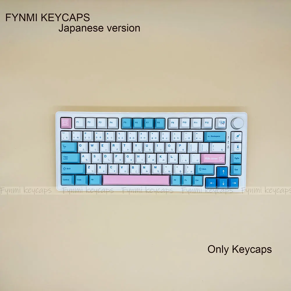Fynmi-piezas de teclado Janpanese, 140 teclas, ANSI Cherry PBT Dye, sublimación, cubierta de leche, temática para 61/68/75/78/81/87/104 teclas - imagen 5