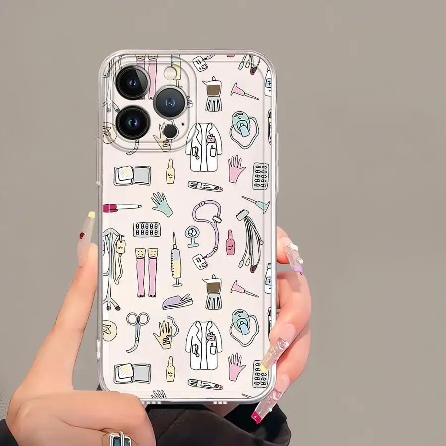 Funda Protectora para Teléfono con Diseño de Enfermera, para iPhone 17 Pro Max, XS Max, Air 7, 8, 14 Plus, 12 Mini, 16, XR, 13 Pro, 11, 15 - imagen 4