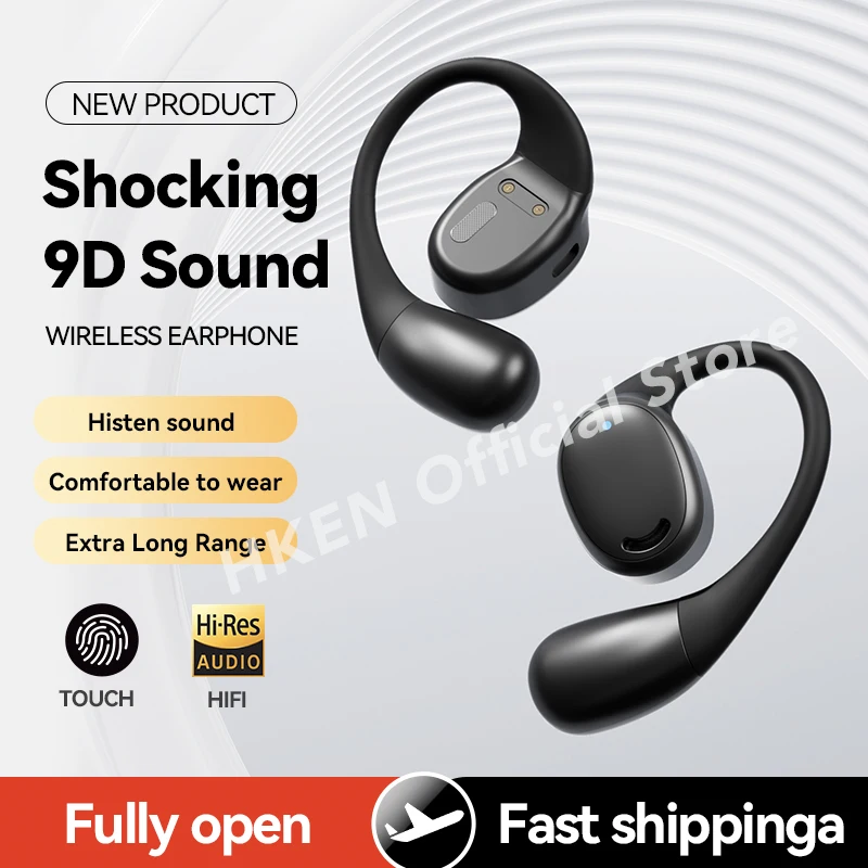 HKEN-auriculares inalámbricos con gancho para la oreja, cascos con micrófono, sonido HIFI, llamadas HD, para todos los teléfonos inteligentes - imagen 3