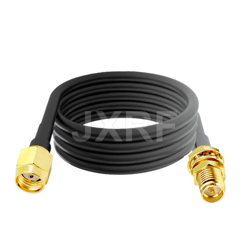 JXRF-conector SMA de extensión de 15M, Cable Coaxial RG58, SMA macho a hembra para 3G/4G/5G/LTE/GPS/WiFi/RF/Ham/Radio a Antena - imagen 4