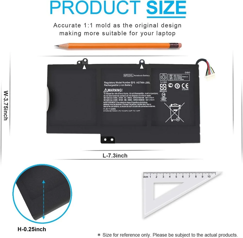 SKOWER 43Wh NP03XL Batería para hp envy 15-u000/u100/u200/u300 Pavilion 13-a000/a100/a200/a300 x360 PC Convertible TPN-Q146/Q149 - imagen 5