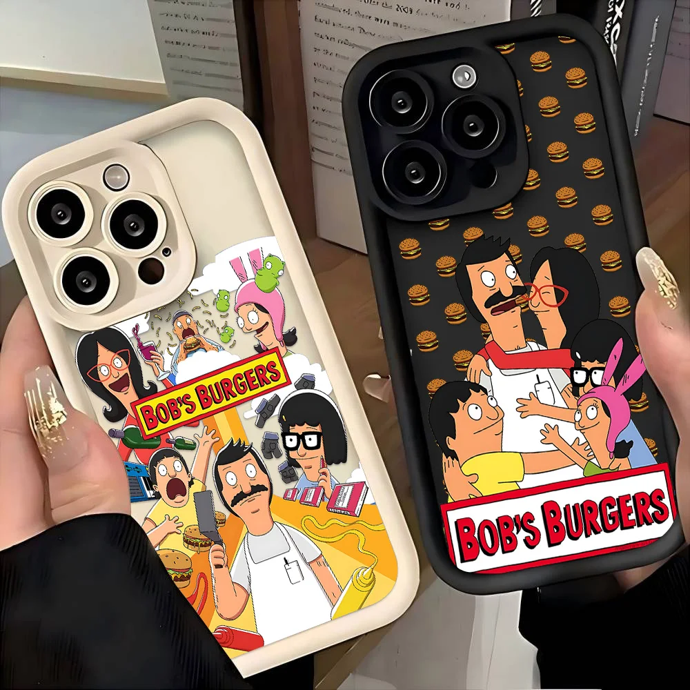 Funda de teléfono bonita de hamburguesas de B-Bob de dibujos animados para Xiaomi Redmi Note 14 13 12s 12 11 10 9s 9 8 7 A5 Pro Plus 4G 5G, funda trasera suave de TPU