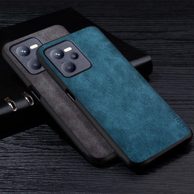 Funda de teléfono de cuero PU Premium para Realme, carcasa protectora de Color sólido resistente a los arañazos, para C55, C35, C33, C31, C30