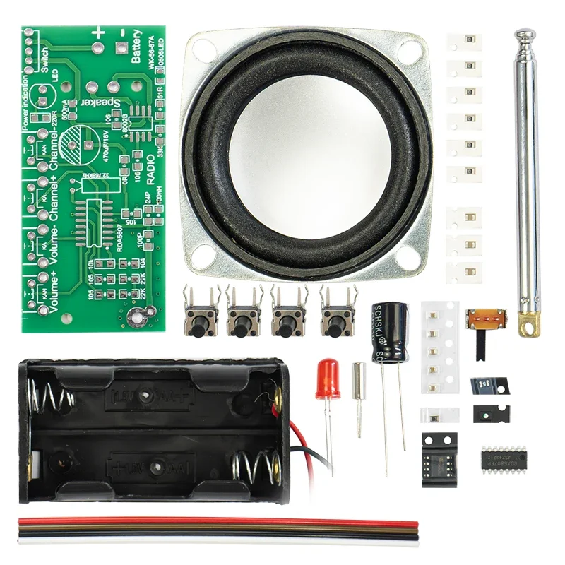 Radio FM RDA5807, Kit de producción electrónica, producto de bricolaje, montaje, práctica de soldadura, piezas sueltas - imagen 4