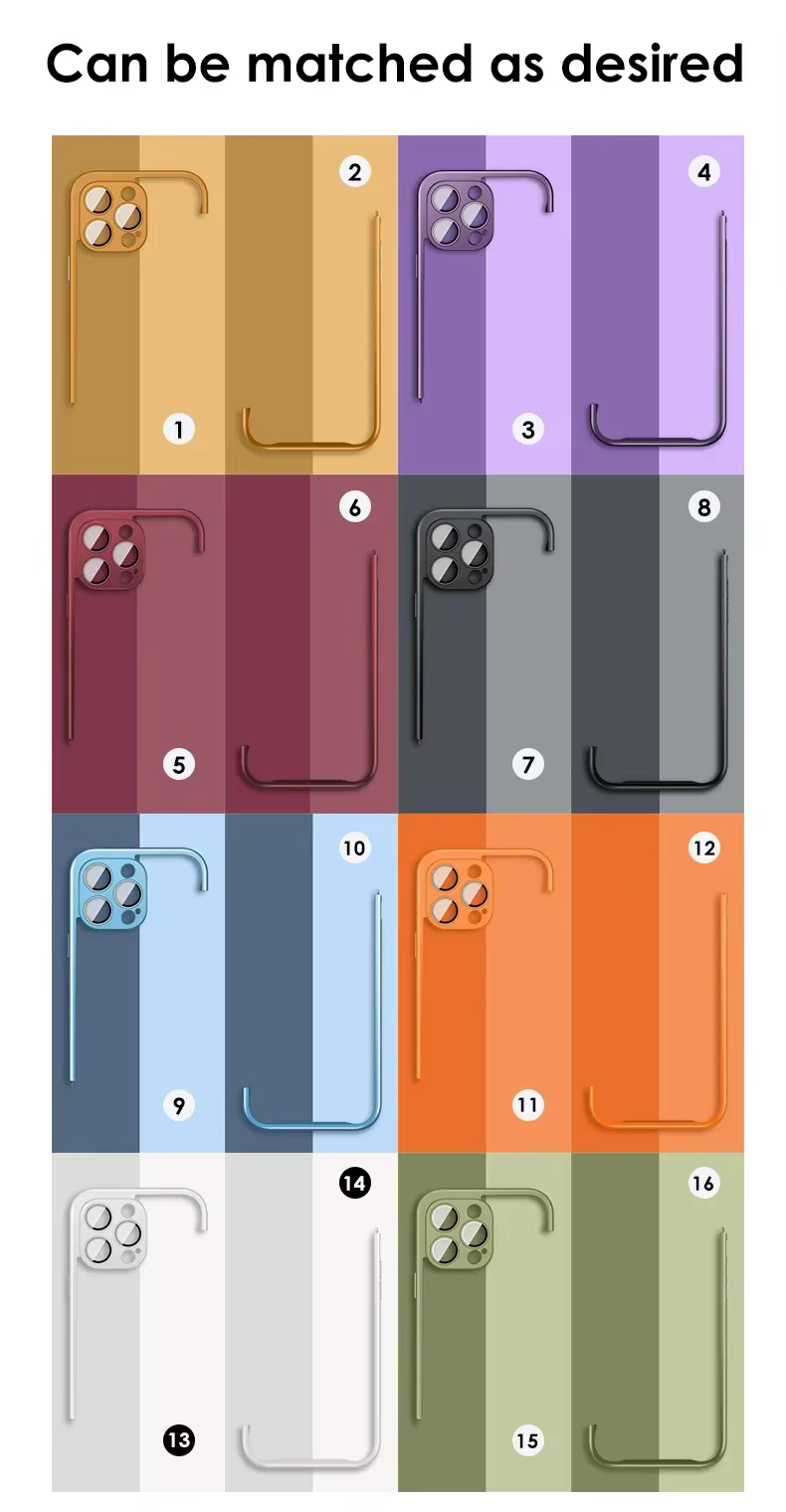 Funda rígida de PC para iPhone con protector de cámara