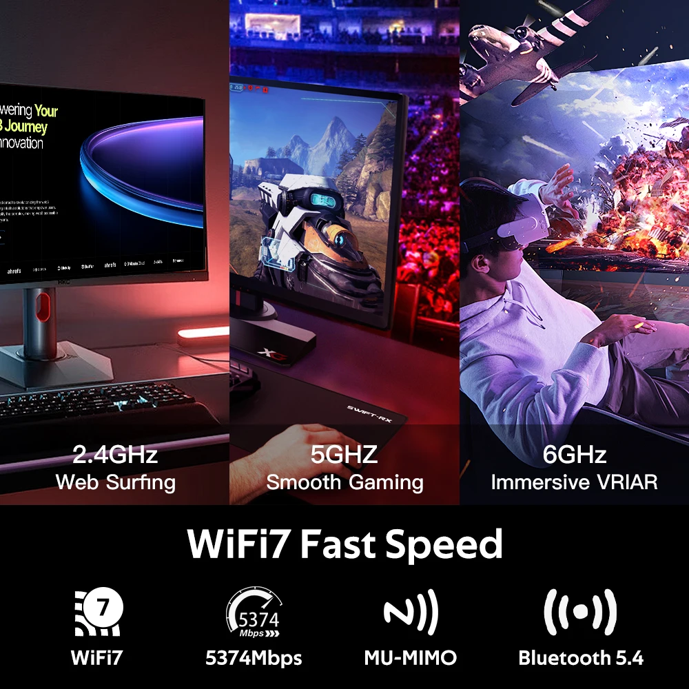 Adaptador FENVI WIFI 7 FV-BE5400 PCI-E para Bluetooth 5,4 5400Mbps Tri Band 2,4G/5G/6Ghz adaptador de red inalámbrico WiFi7 para Win10/11 - imagen 5