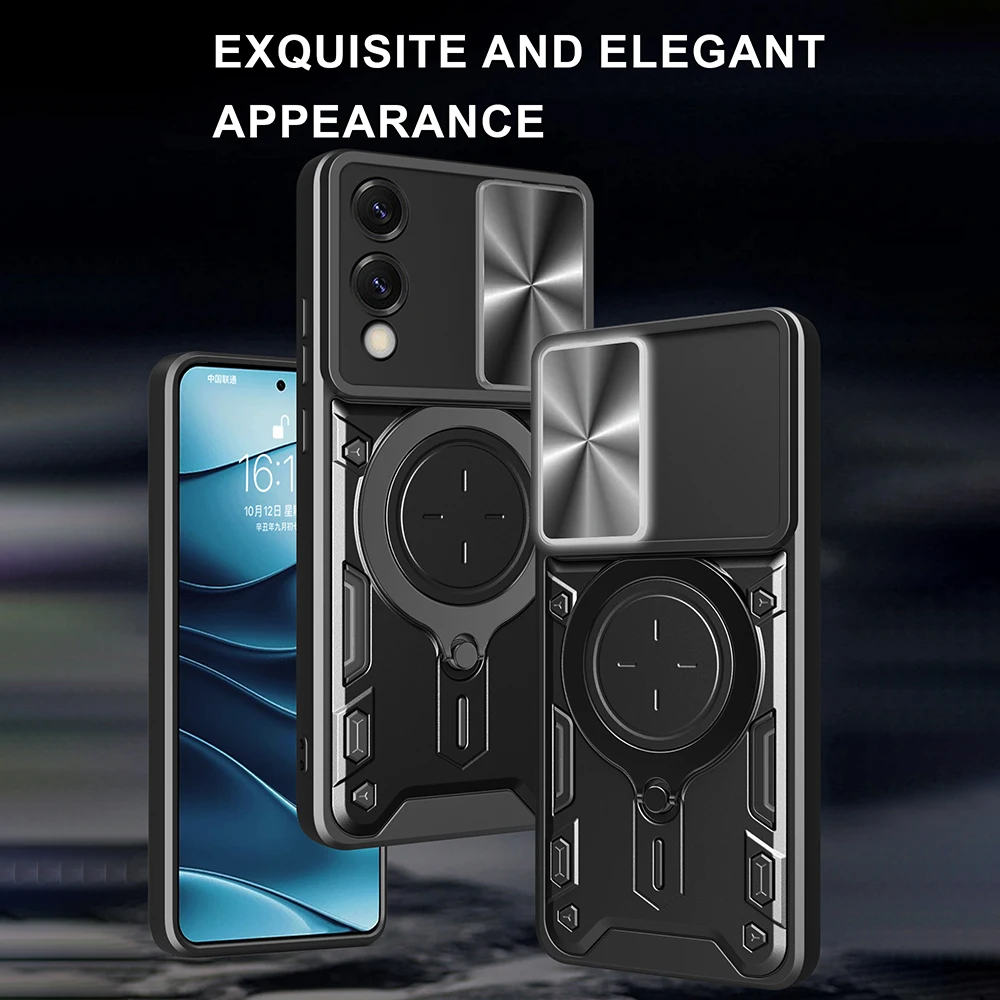 Funda de cámara deslizante para Samsung Galaxy S25 Edge S25 Ultra, Funda protectora con soporte de anillo para Samsung S25 Plus, Capa a prueba de golpes - imagen 5