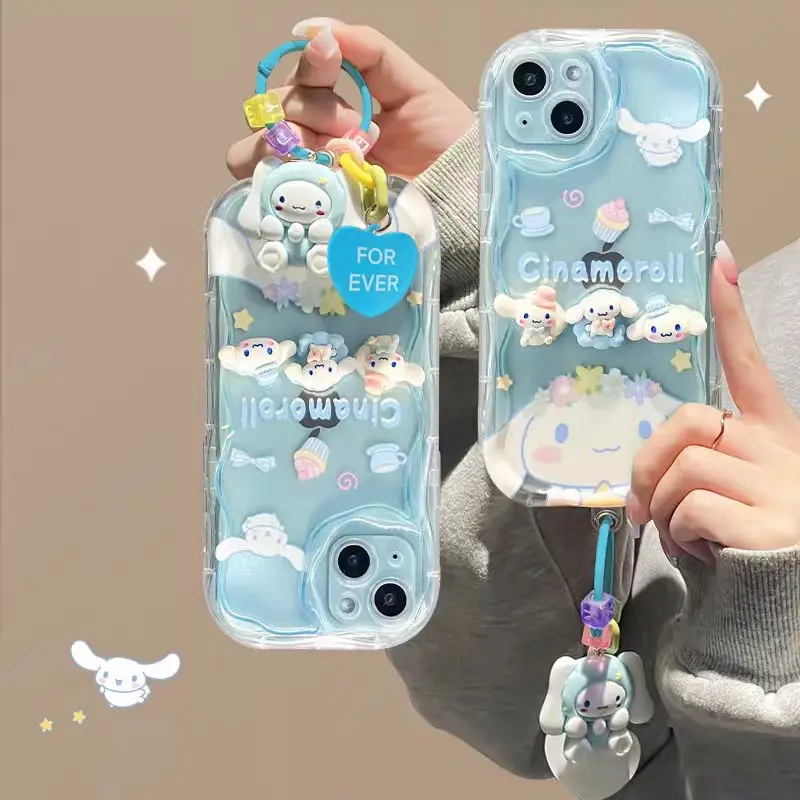 Cinnamoroll-funda con llavero de muñeca 3D para OPPO A5X A5i Pro A5 A78 A74 A96 A95 A78 A58 A54 A52 A72 A53 A33 A17 A77 A7 A12 A55 - imagen 2