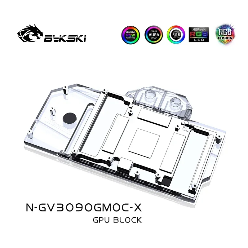 Bykski-bloque de agua GPU para Gigabyte 3090/3080 GAMING/EAGLE/VISION/tarjeta gráfica TURBO OC, radiador VGA, 5V/12V, N-GV3090GMOC-X - imagen 2