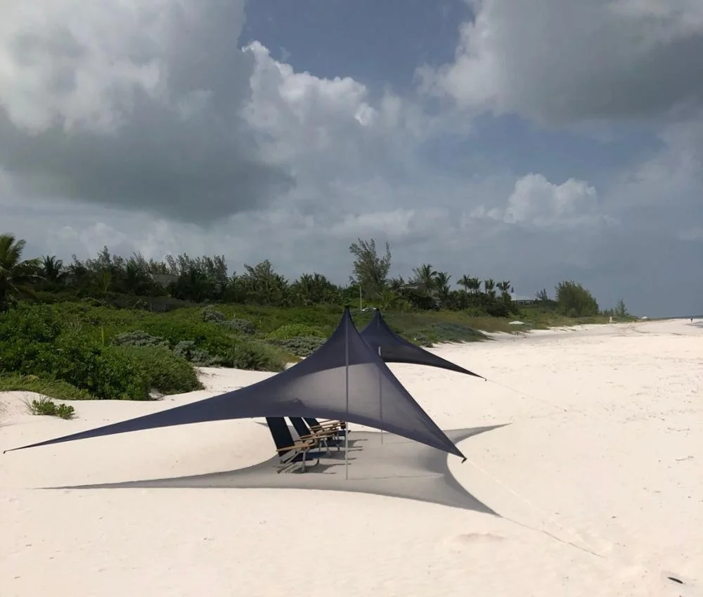 Tienda de campaña con protección UV50 para 3-4 personas, tienda parasol/abrigo solar de playa con poste de aluminio ligero - imagen 2