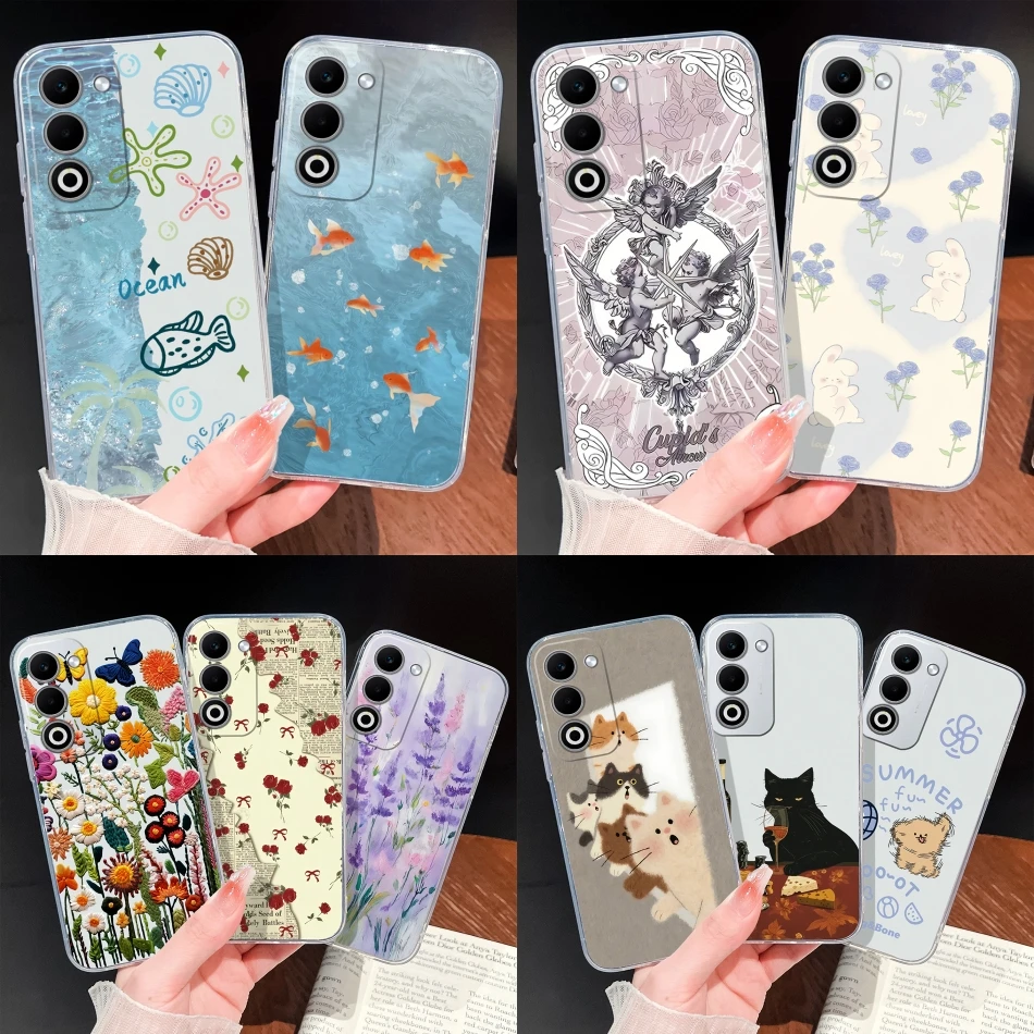 Para Oppo A5 Pro A5X Funda Lovely Angel suave TPU transparente silicona protectora teléfono Para Oppo A 5 4G 5G Funda ligera