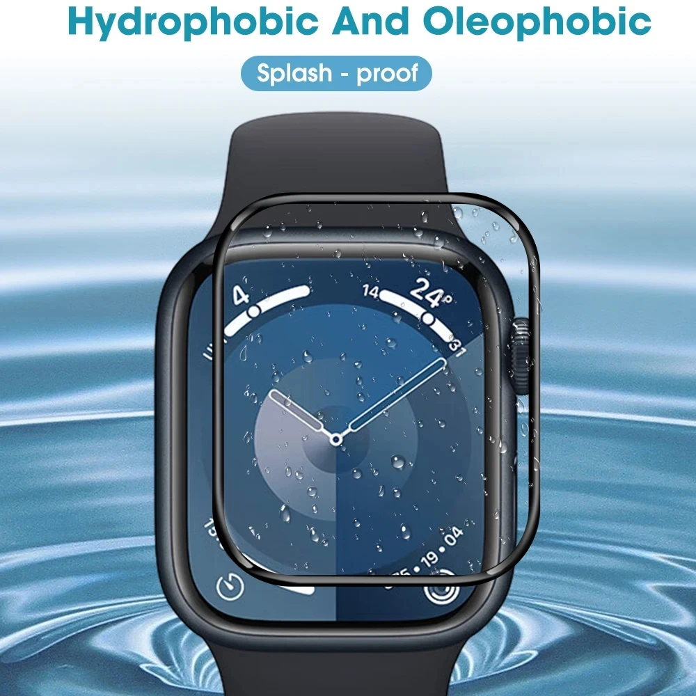 Película protectora de pantalla para reloj inteligente, película de PMMA 3D 2 piezas para Apple Watch 9, 41mm, 45mm, iWatch Serie 9, S9, Ultra2, 49MM (sin cristal) - imagen 2