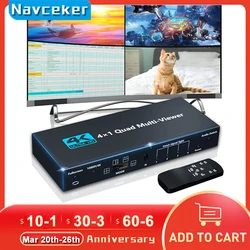 Divisor HDMI 4K 4 Puertos – Conmutador con IR para PC