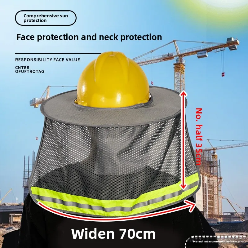 Parasol de verano, casco duro de seguridad, protección para el cuello, casco reflectante, cubierta de gorra reflectante para trabajadores de la construcción