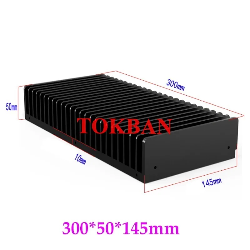 Tokban-AMPLIFICADOR DE POTENCIA DE ALUMINIO, disipador de calor para bricolaje, accesorios de Audio, Clase A, 1 piezas, 300/348x50x125/145mm - imagen 2