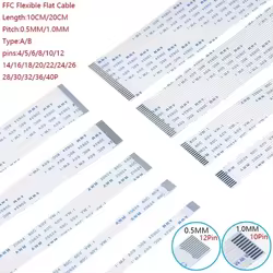 10 Uds Cable plano Flexible FFC FPC AWM 20624 80C 60V VW-1 FFC-0.5MM 1,0 MM 4/5/6/8/10/12/14/16/18/20/24/26/30/32 pines