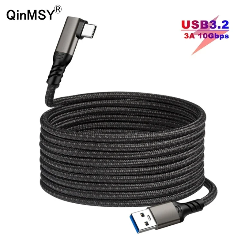 Cable USB3.2 de 10Gbps USB tipo A a USB C 3,1/3,2 Gen2 Cable de transferencia de datos USB C SSD Cable de disco duro 3A 60W QC 3,0 carga rápida