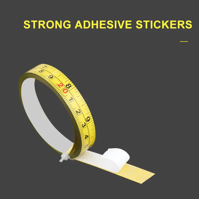 Regla adhesiva métrica, regla autoadhesiva de acero al carbono de 1-5 metros, cinta de viscosidad de escala transparente, ancho de 13MM, regla plana para carpintería - imagen 4