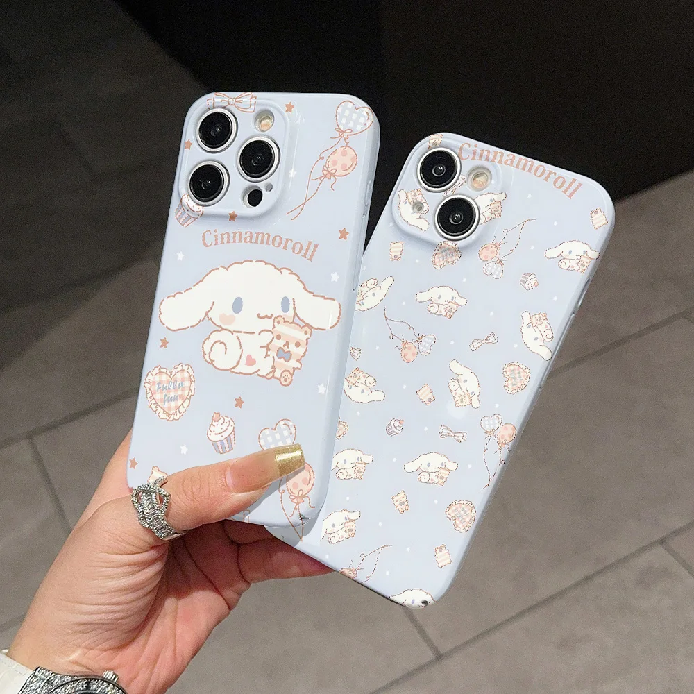 Sanrios-funda de teléfono Cinnamoroll para IPhone, protección de lente brillante, HD, PC, 16, 15, 14, 13, 12, 11 Pro Max, XS, XR, XSMax, 6, 7, 8 Plus - imagen 4