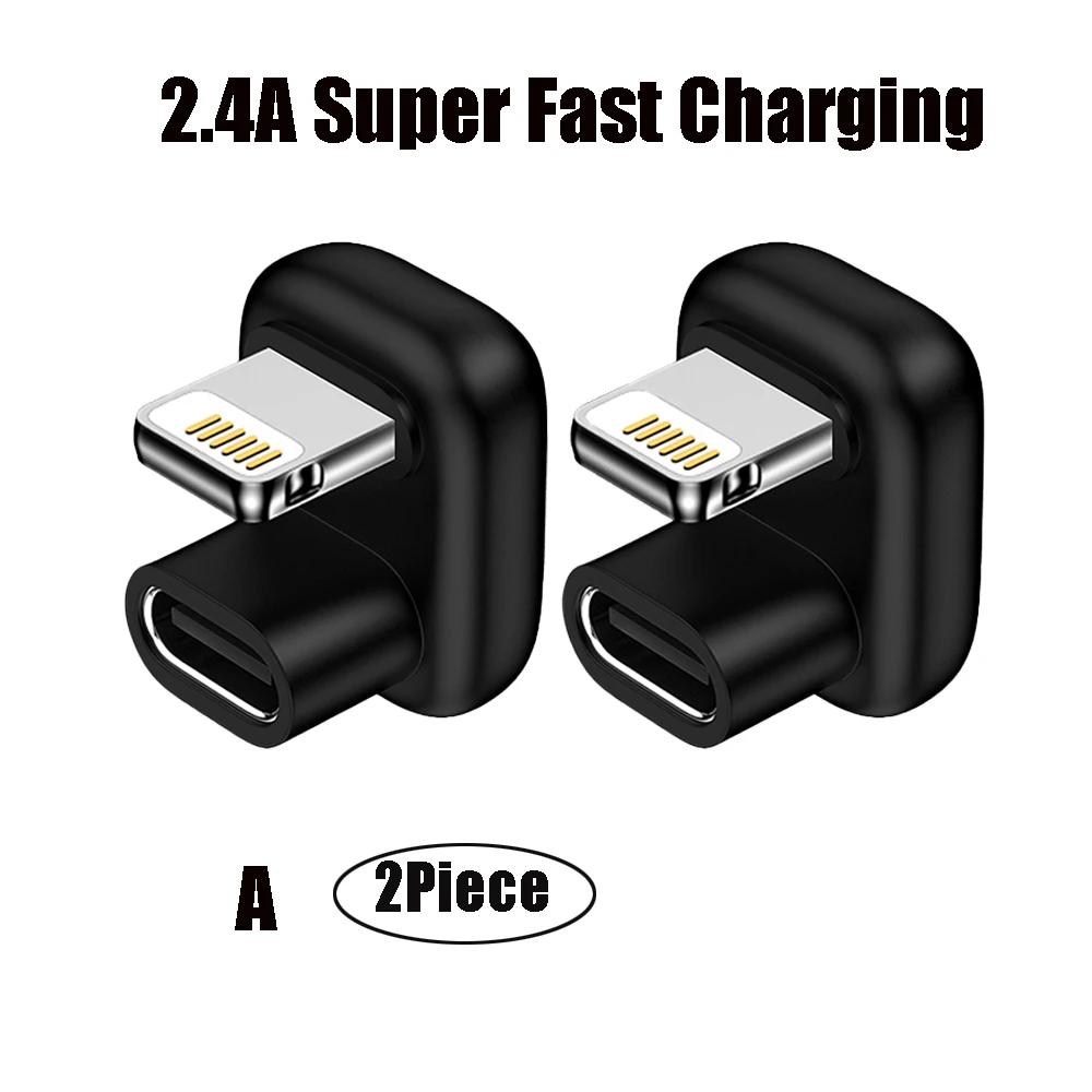 Convertidor de carga rápida para Apple 13, juego en forma de U sin bloqueo de manos, iluminación de Apple a cabezal convertidor tipo C, 2 piezas - imagen 2