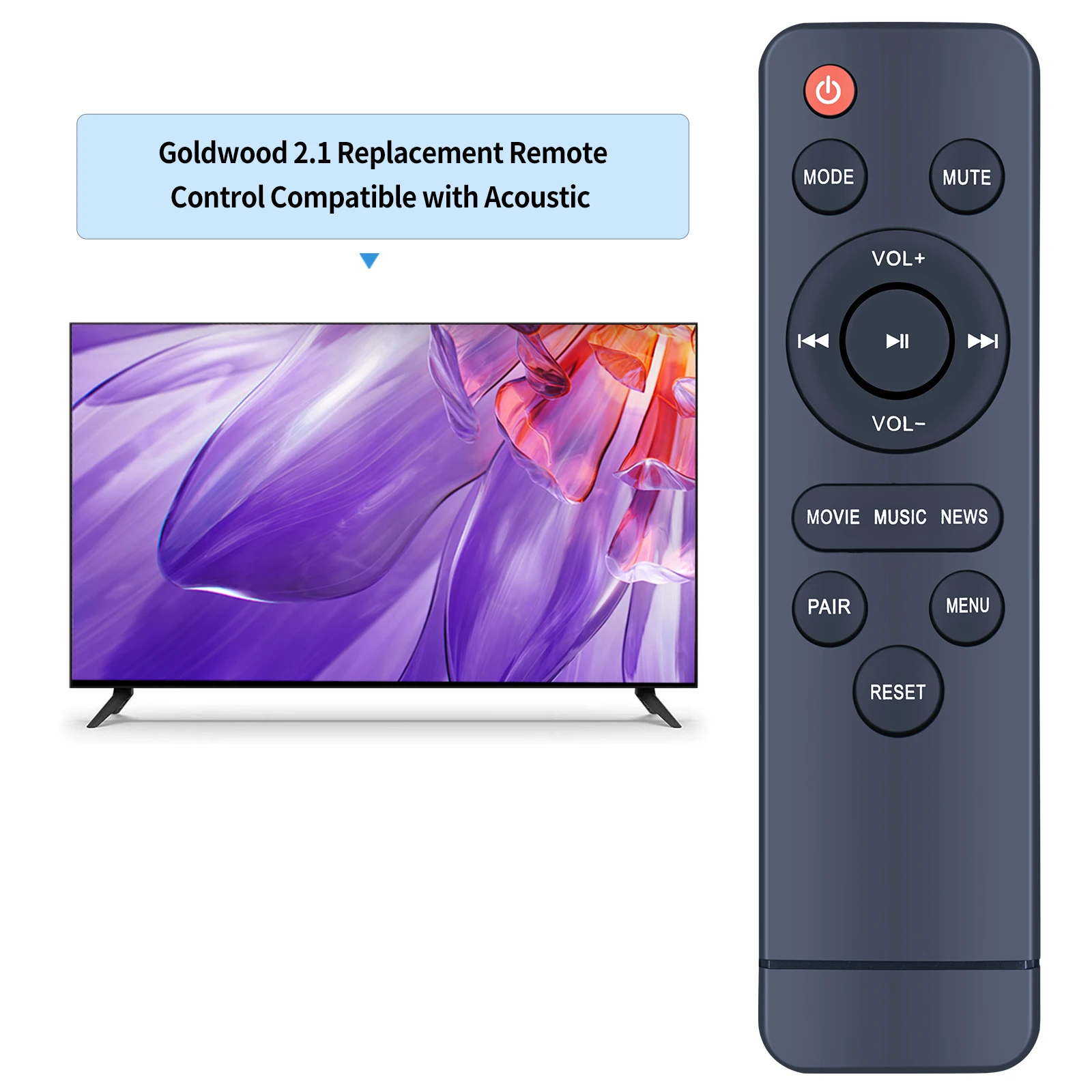 New Remote Control For Acoustic Audio by Goldwood 2.1 Channel Sound Bar - imagen 2