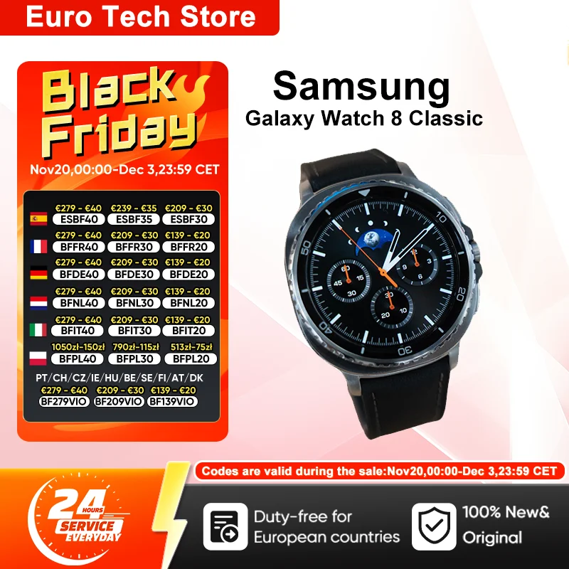 Samsung Galaxy Watch 8 Reloj inteligente clásico nuevo 2025 Hasta 30 horas con siempre en pantalla (AOD) habilitado Bluetooth: v5.3 Operatin