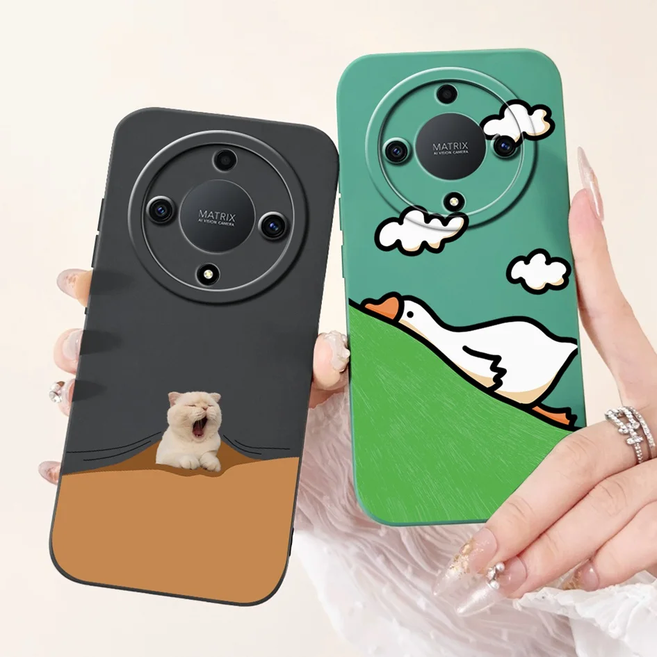 Funda de dibujos animados para Honor X9b contraportada Magic6 Lite 5G Panda Rabbit suave TPU Funda a prueba de golpes para Honor Magic 6 Lite ALI-NX3 Coque - imagen 4