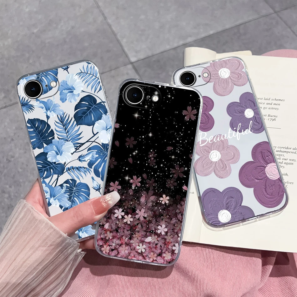Funda creativa para iPhone 16E 2025, bonita carcasa de teléfono Amine para iPhone16E, funda protectora trasera de silicona ligera y transparente de TPU suave