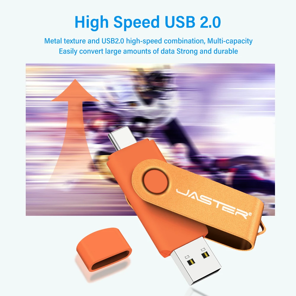 Memoria USB TYPE-C 128GB 360 °   Girar libremente Mini Pen Drive 64GB Logotipo personalizado gratuito USB Flash Drive 32GB 2IN1 Metal Pendrive 16GB - imagen 4
