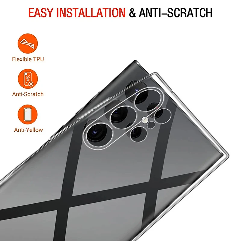 Funda transparente ultrafina para Samsung Galaxy S25 S24 S23 S22 S21 S20 Ultra Plus FE, funda transparente de silicona suave Galaxy S25 Ultra - imagen 4