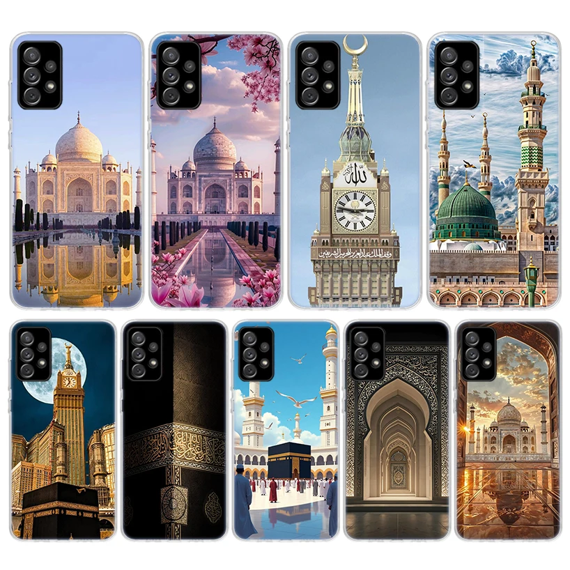 Funda de teléfono de silicona con mezquita musulmana islámica para Samsung Galaxy A52 A51 A50S A42 A32 A22 A12 A02S A30S A20S A10S A41 A31 A21S A40 A30