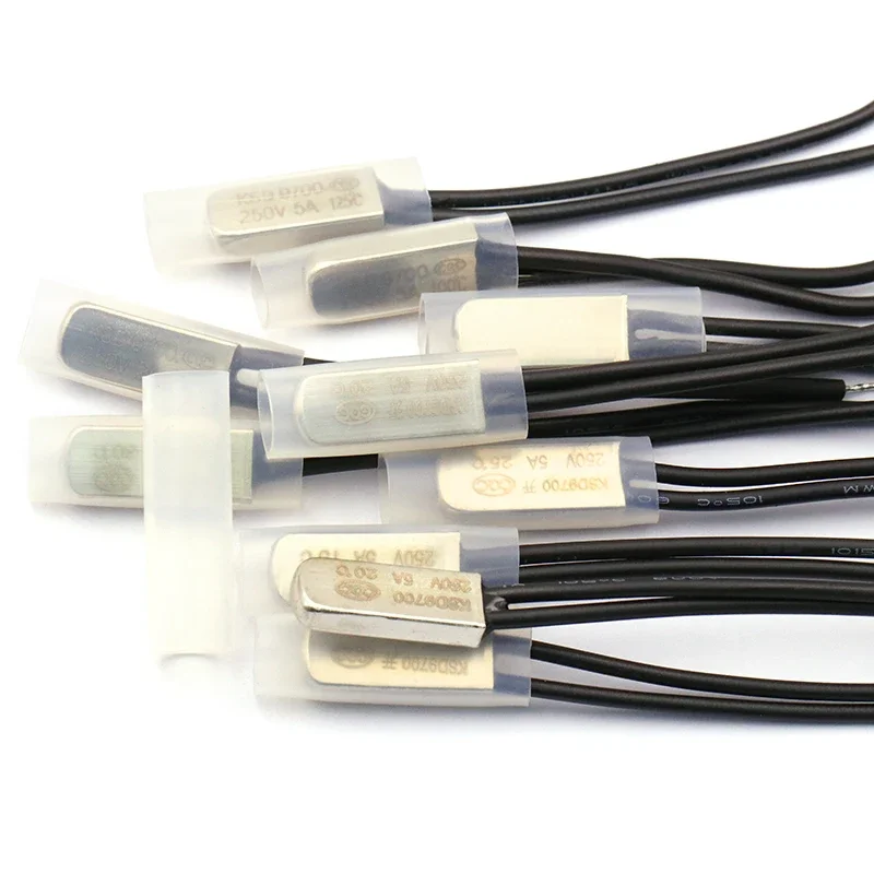 1 Uds KSD9700 250V 5A termostato Protector térmico fusibles interruptor de temperatura Control térmico 85 90 95 100 105 110 120 125 grados - imagen 2