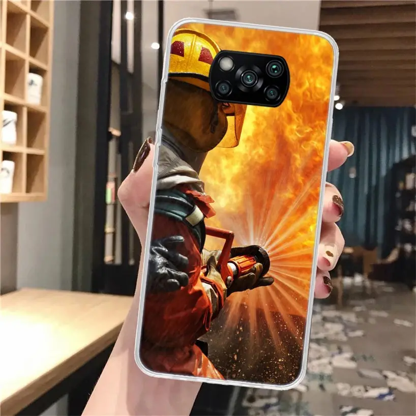 Funda de teléfono de silicona con llama de héroe de bomberos para Xiaomi Poco X3 Nfc X5 X6 X7 F7 Ultra F6 F5 Pro M6 M5S X4 F4 GT M4 M3 F3 cubierta Poco X3 - imagen 2