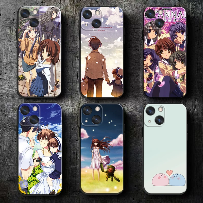 Funda de Anime Clannad para Apple iPhone, 15, 14, 13, 12, 11 Mini, XS, XR, X, 6S, 6 Pro, Max Plus, cubierta suave negra
