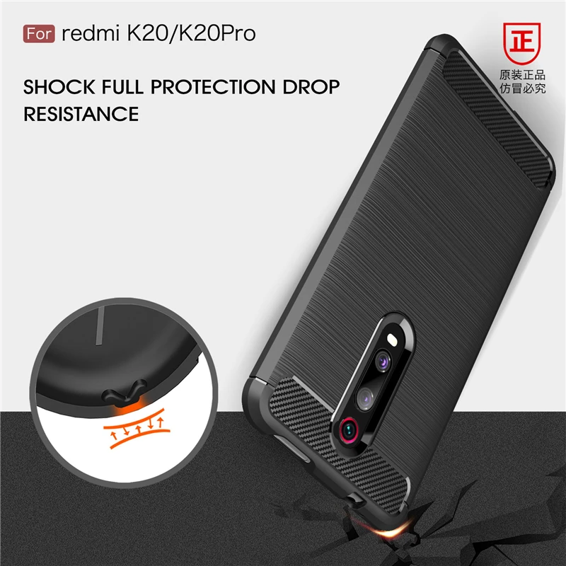 Wolfrule funda Xiaomi Mi 9T Pro funda Xiaomi 9T a prueba de golpes goma silicona parachoques fibra de carbono funda para Xiaomi 9T Pro - imagen 2
