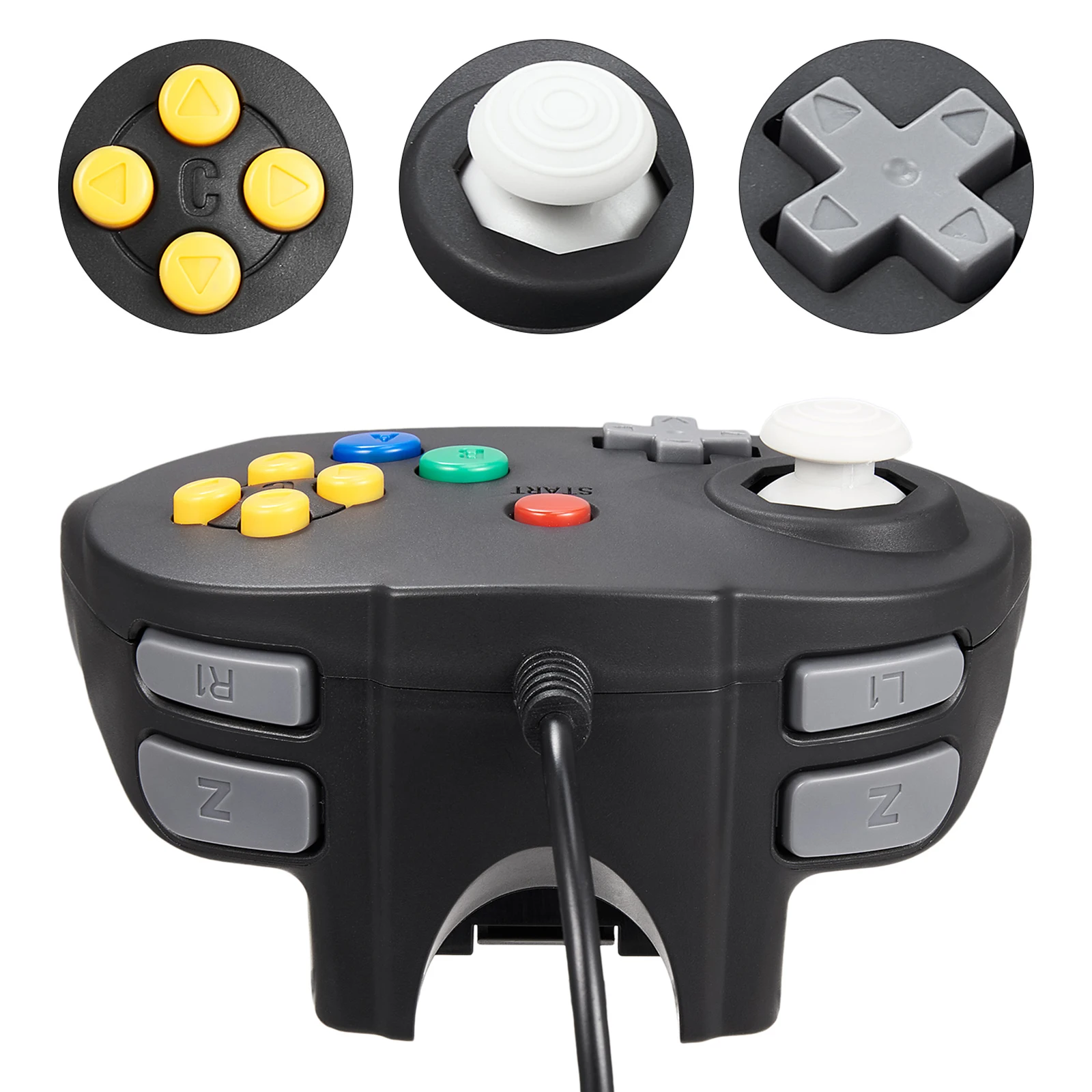 [Versión USB] Mini controlador para juegos clásicos N64, mando de juegos con cable para Windows, PC, Mac, Raspberry Pi, Linux, consola de interruptores - imagen 5