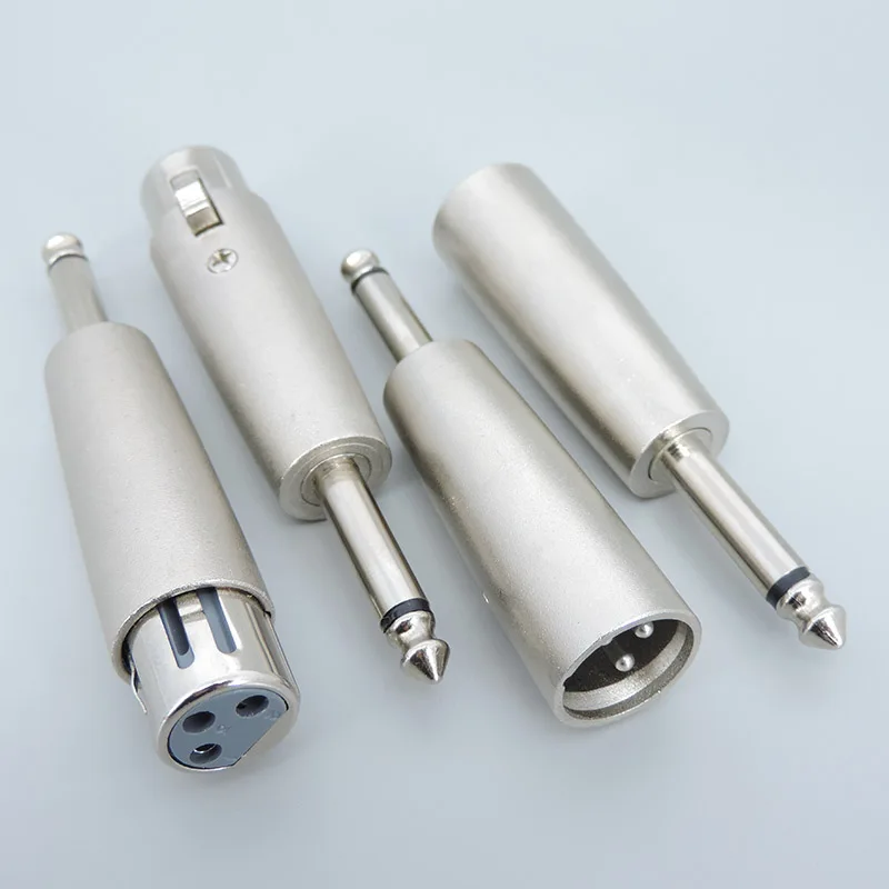 Adaptador de micrófono de 6,35mm, 6,5 a XLR, 3 pines, macho, hembra, convertidor de conector de Audio de 6,5mm, enchufe macho de alimentación, Mono RCA