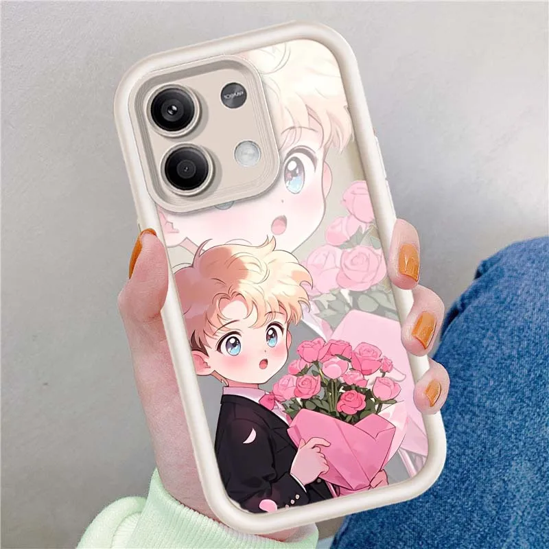 Funda Protectora para Teléfono con Dibujos Animados de Niña Linda para Redmi Note 14 13 12 11 12R 12R 11T Pro Speed Plus 5G Eye Ladder - imagen 3