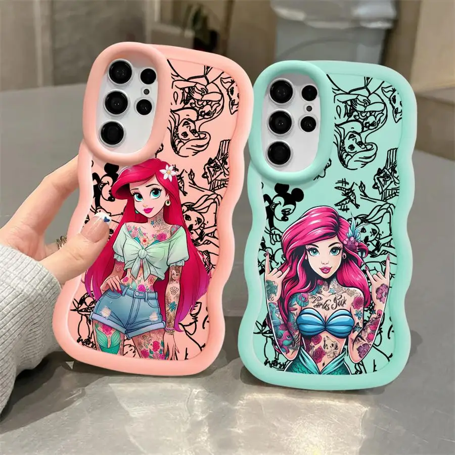 Funda de princesa Ariel con tatuaje de Disney para Samsung Galaxy S24 S22 Ultra S25 S23 Plus S20 S21 FE, funda suave para teléfono - imagen 2