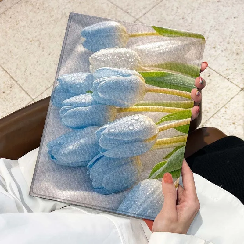 Funda elegante de tulipanes azules para Huawei Honor Tab Magic Pad GT 6 X9 X8A X8 V8 V7 9 8 2 3 13,3 10 Pro pulgadas - imagen 4